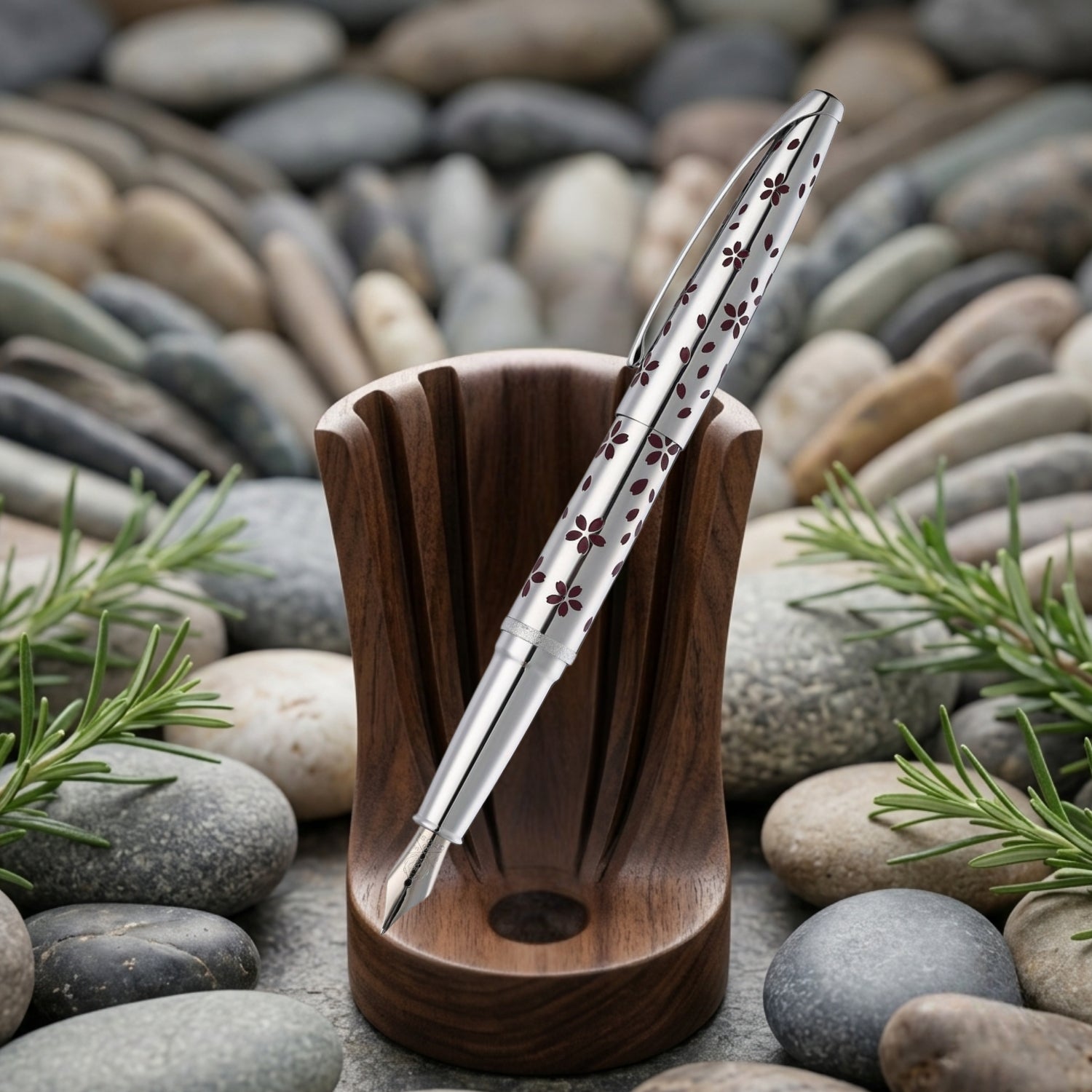 Cross ATX Cherry Blossom Polished Chrome CT Fountain Pen