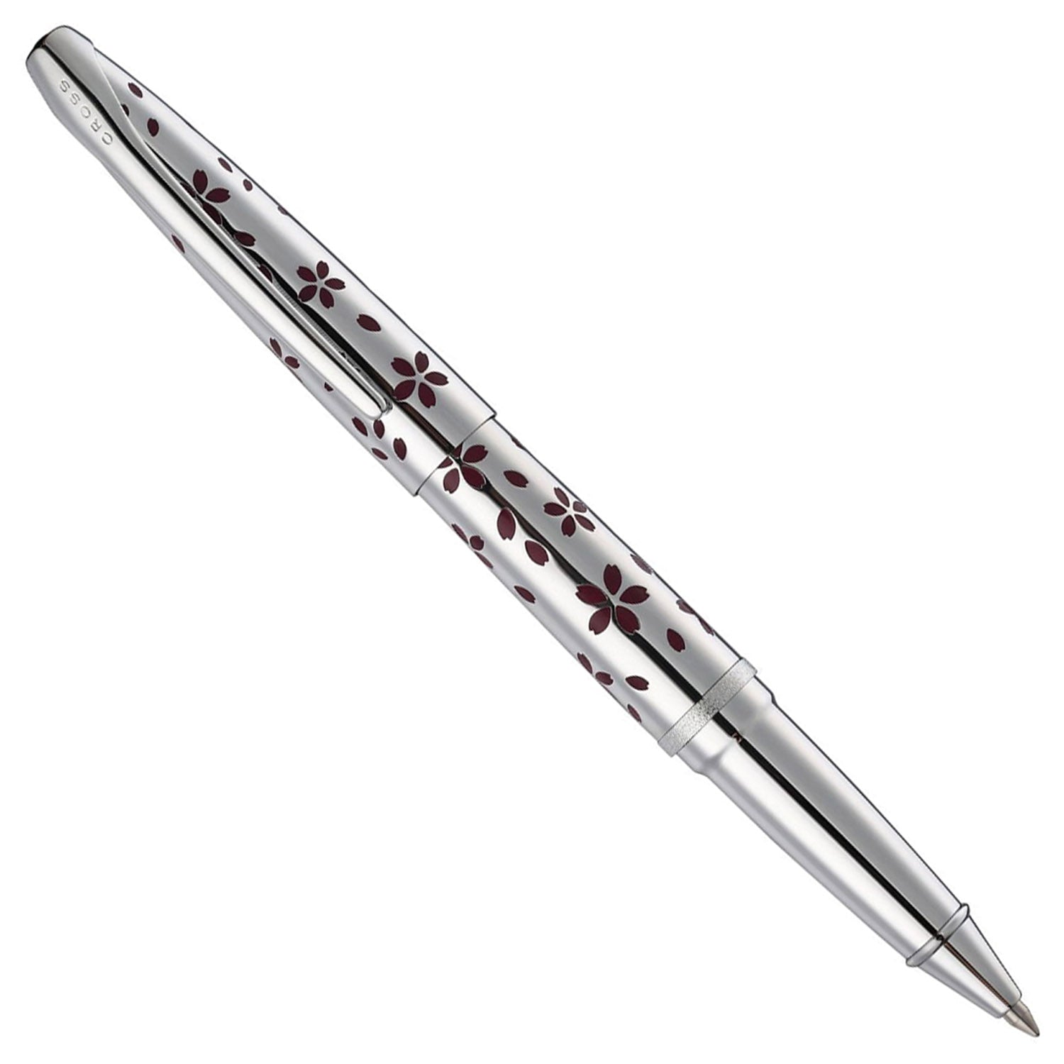 Cross ATX Cherry Blossom Polished Chrome CT Roller Ball Pen 885-52