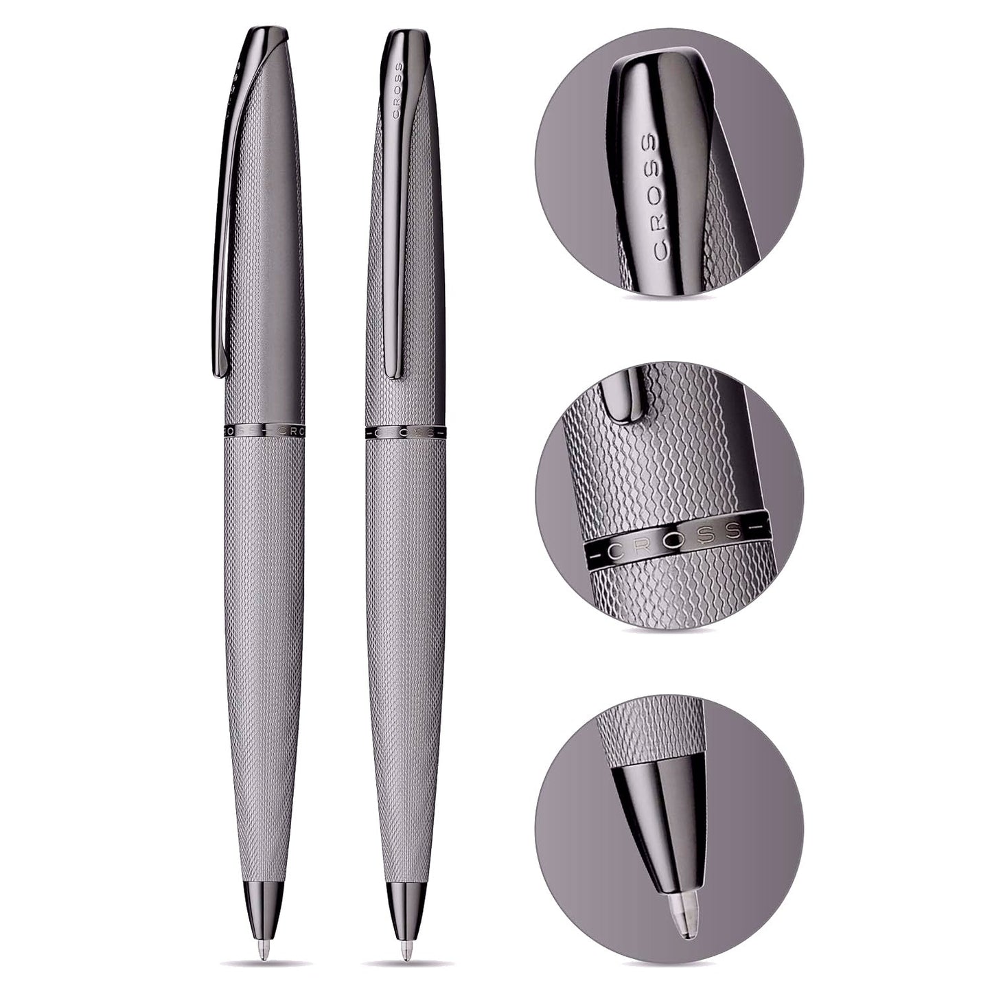 Cross ATX Sandblasted Titanium Gray Ballpoint Pen 882-46