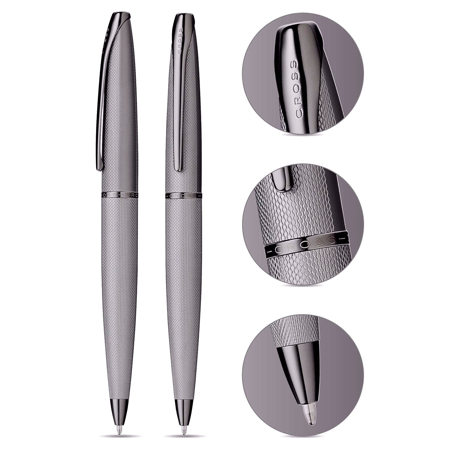 Cross ATX Sandblasted Titanium Gray Ballpoint Pen 882-46