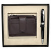 Cross Bailey Light Black CT Ballpoint Pen + Leather Card Holder Brown Gift Set AT0742-1
