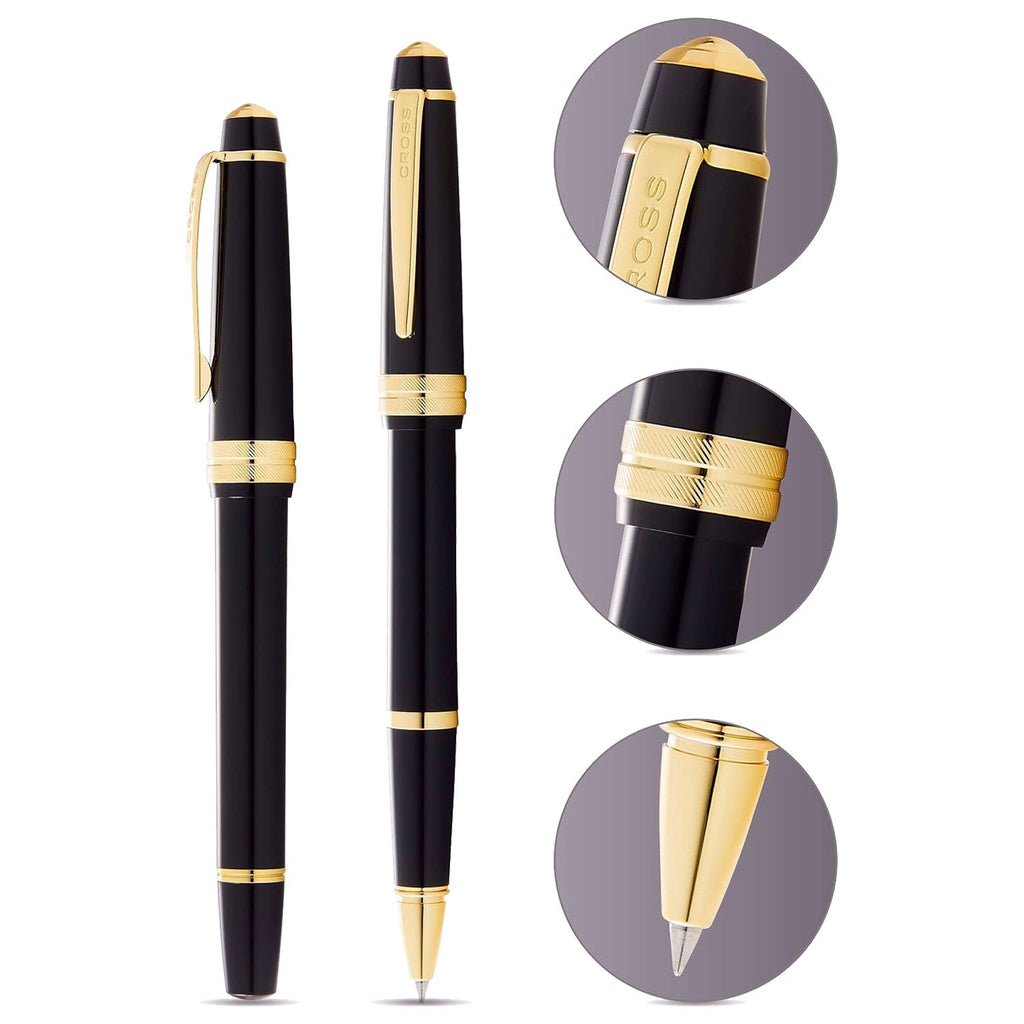 Cross Bailey Light Polished Black Resin w/Gold Plated Trim Rollerball Pen Item# AT0745-9 - Image 2