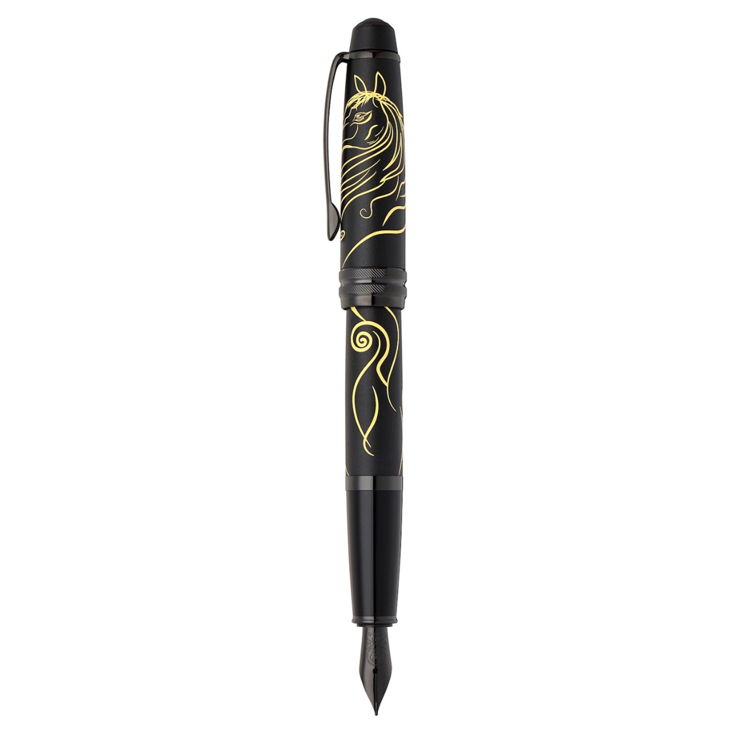 Cross Bailey Zodiac Year of the Horse Matte Black PVD Fountain Pen (Special Edition) 