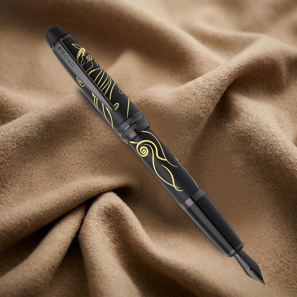 Cross Bailey Zodiac Year of the Horse Matte Black PVD Fountain Pen (Special Edition) 