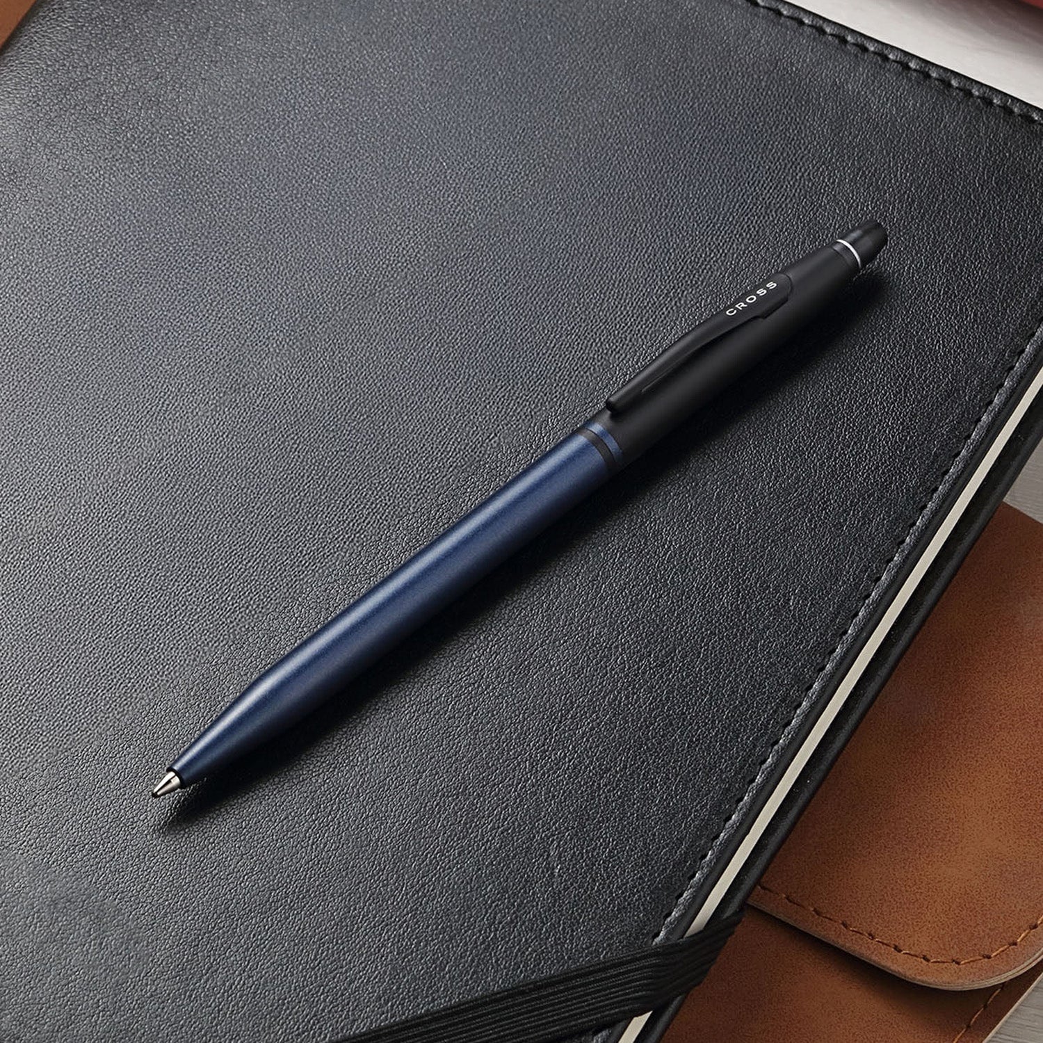 Cross Click Tuxedo Satin Metallic Blue PVD Ballpoint Pen AT0622-124