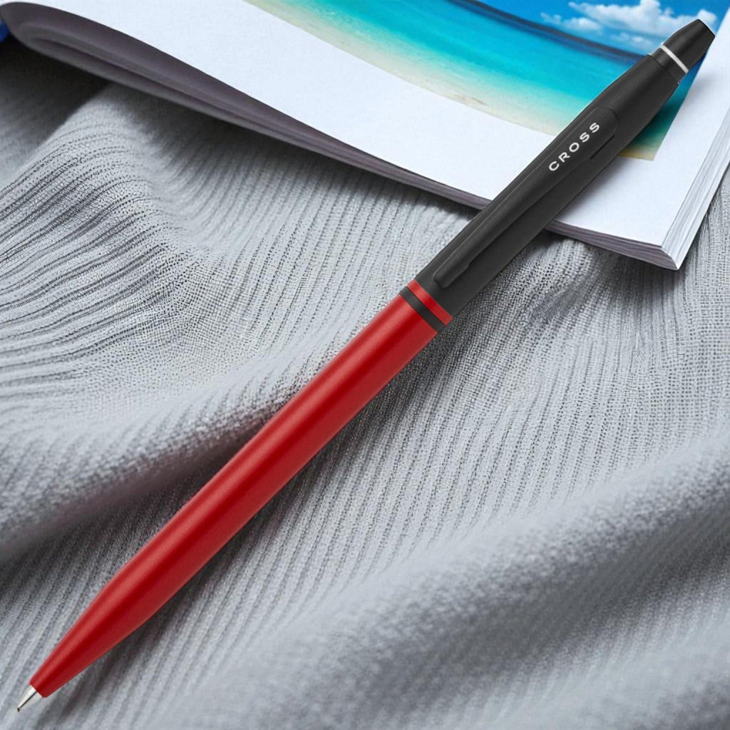 Cross Click Tuxedo Satin Metallic Red PVD Ballpoint Pen AT0622-125