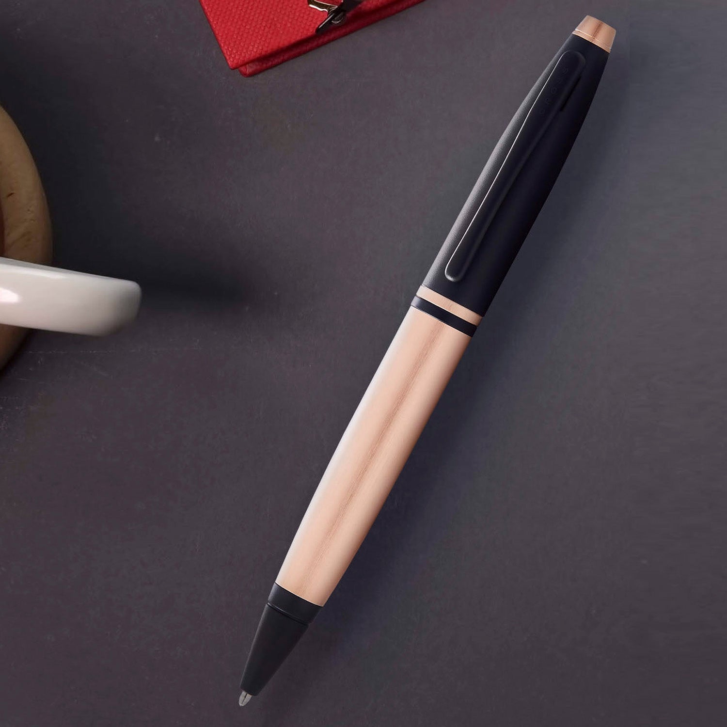 Cross Calais Rose Gold/Black Ballpoint Pen AT0112-27