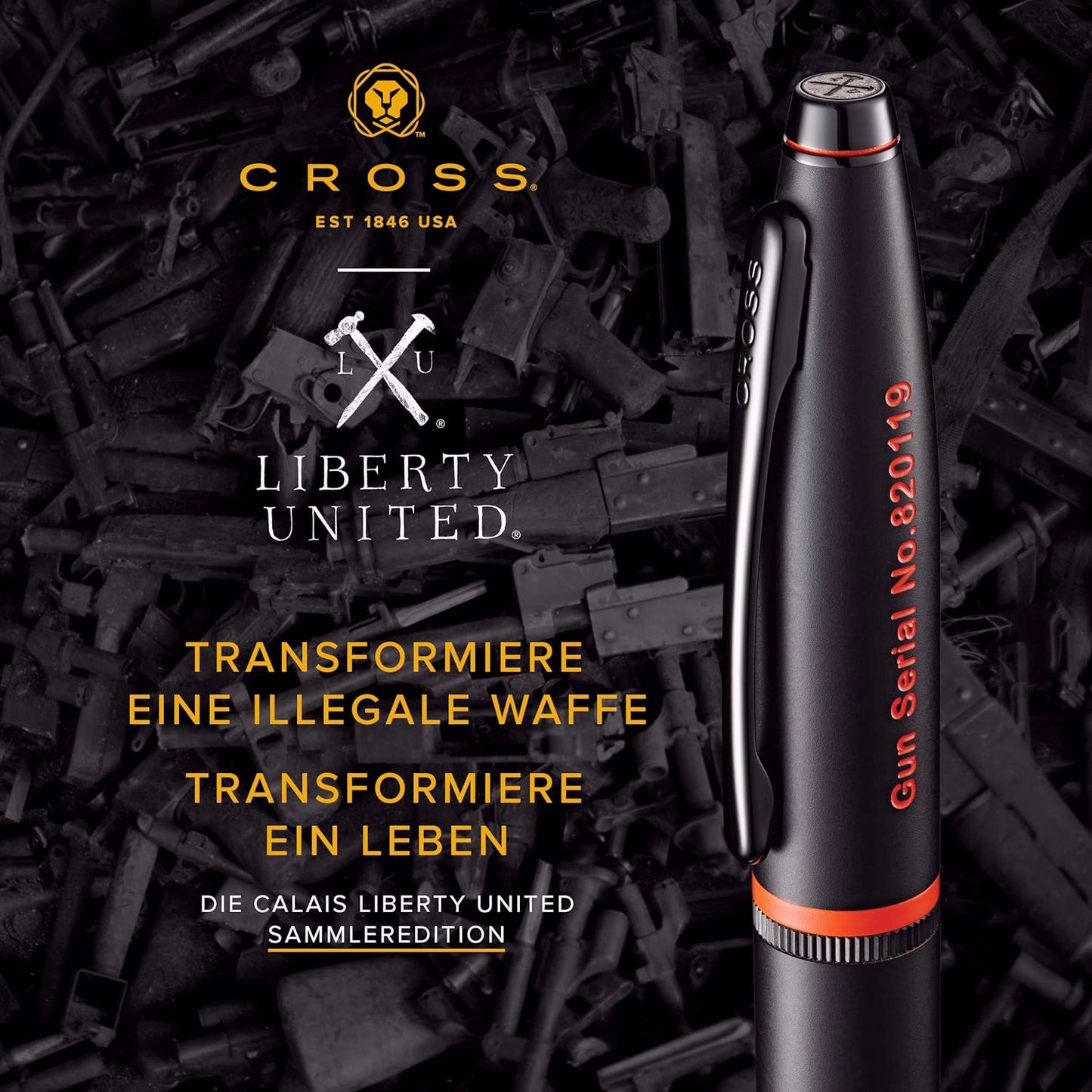 Cross Calais Liberty United Matte Black Ballpoint Pen AT0112-20