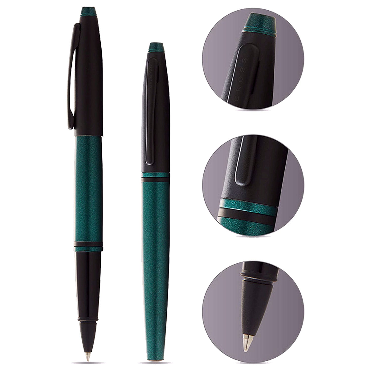 Cross Calais Matte Green/Black Roller Ball Pen AT0115-25
