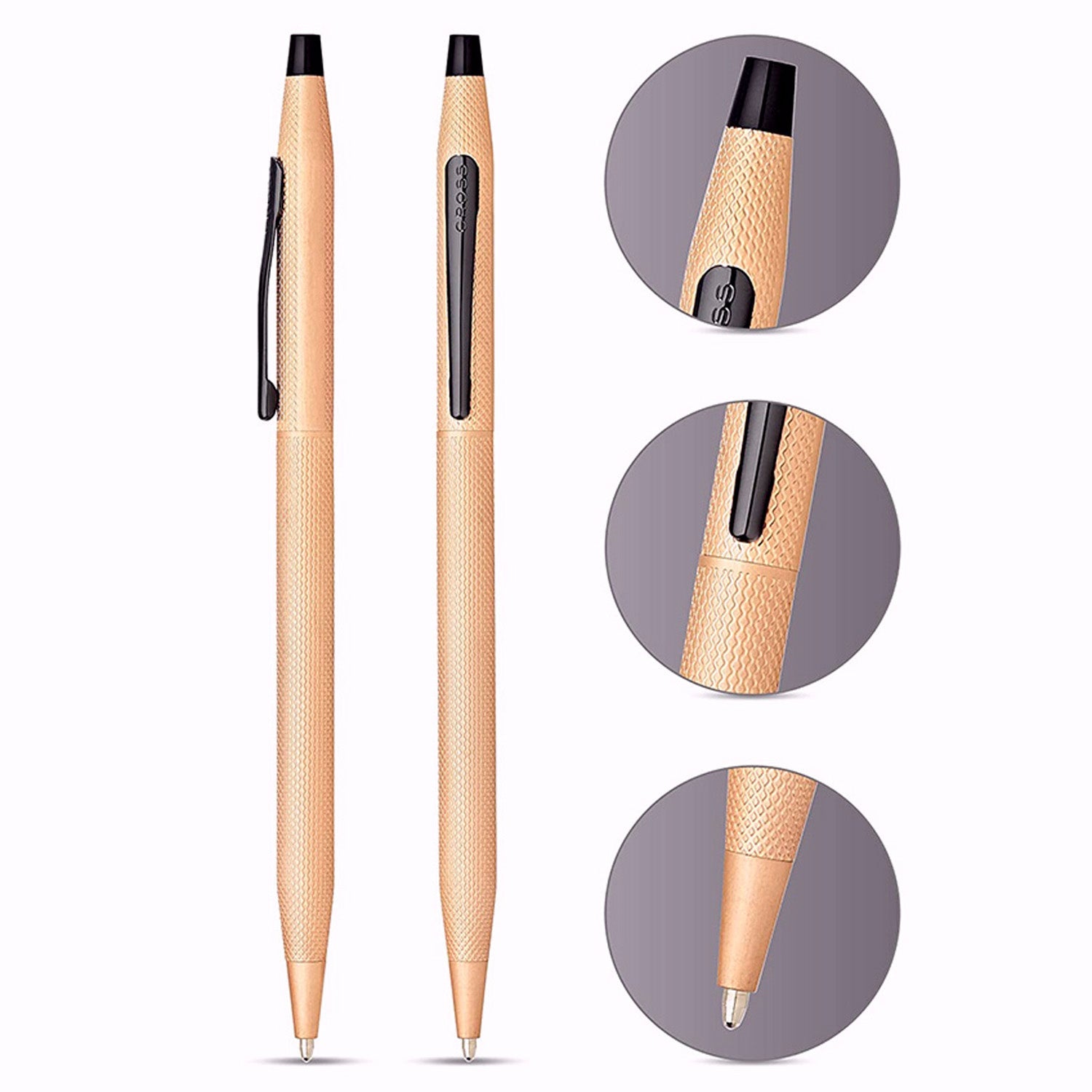 Cross Classic Century Brushes Rose Gold Ballpoint Pen AT0082-123
