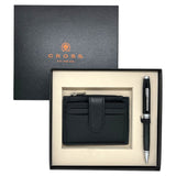 Cross Coventry Black CT Ballpoint Pen + Leather Card Holder Black Gift Set AT0662-6