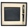 Cross Coventry Black GT Ballpoint Pen + Leather Card Wallet Black Gift Set AT0662-11