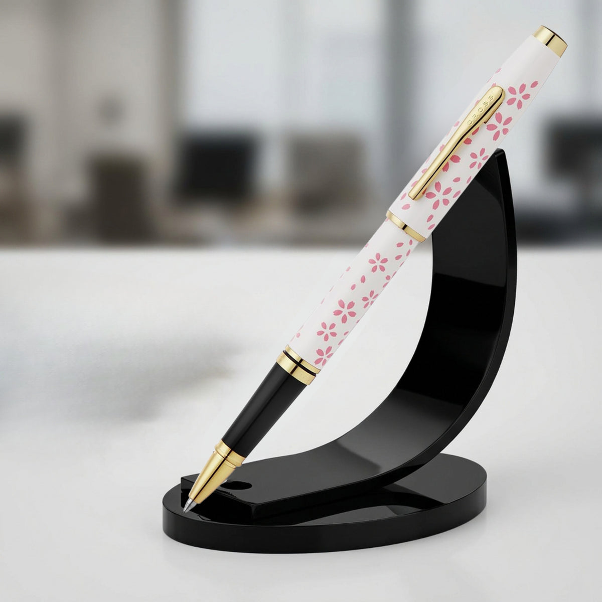 Cross Coventry Cherry Blossom Pearl White GT Roller Ball Pen AT0665-15