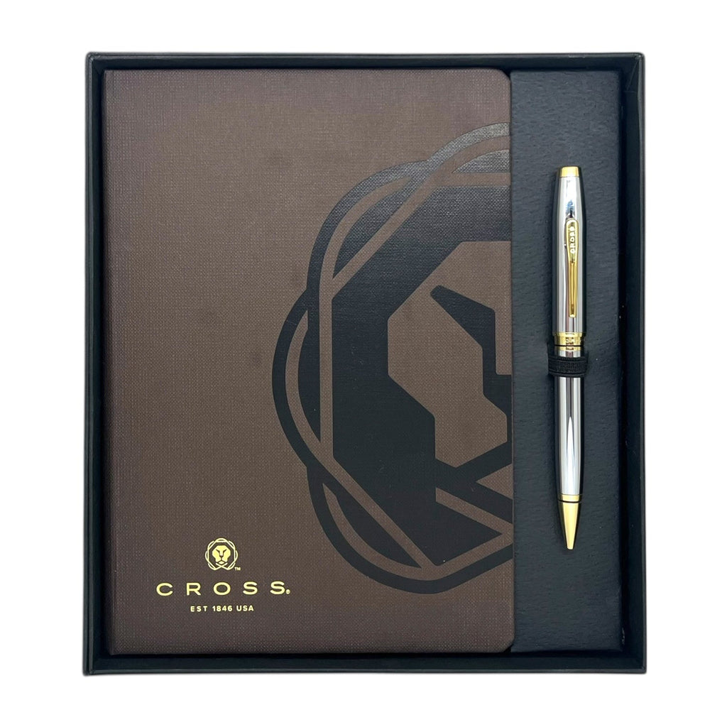 Cross Coventry Chrome GT Ballpoint Pen + Executive Journal Brown Gift Set AT0662-2