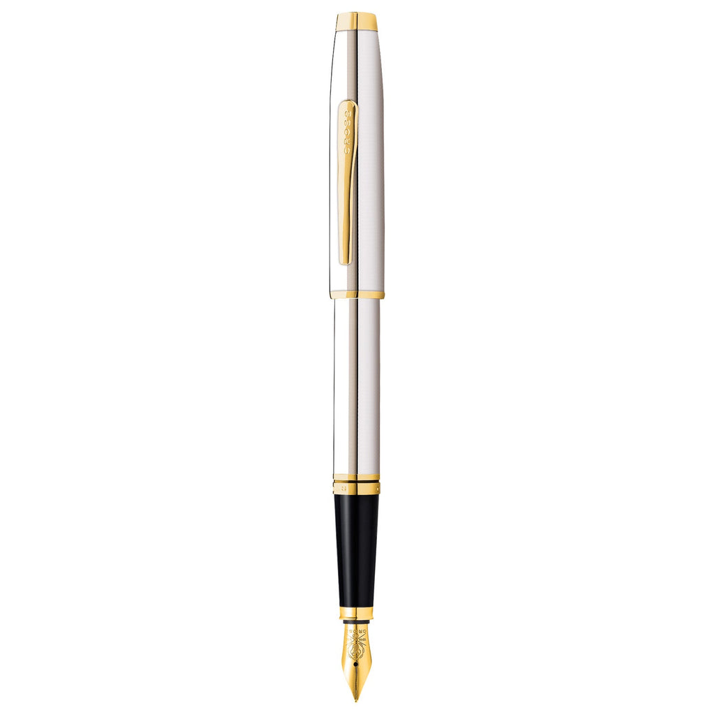 ross Coventry Chrome Gold Tone Trim Fountain Pen Fine Nib AT0666-2 - Image 5