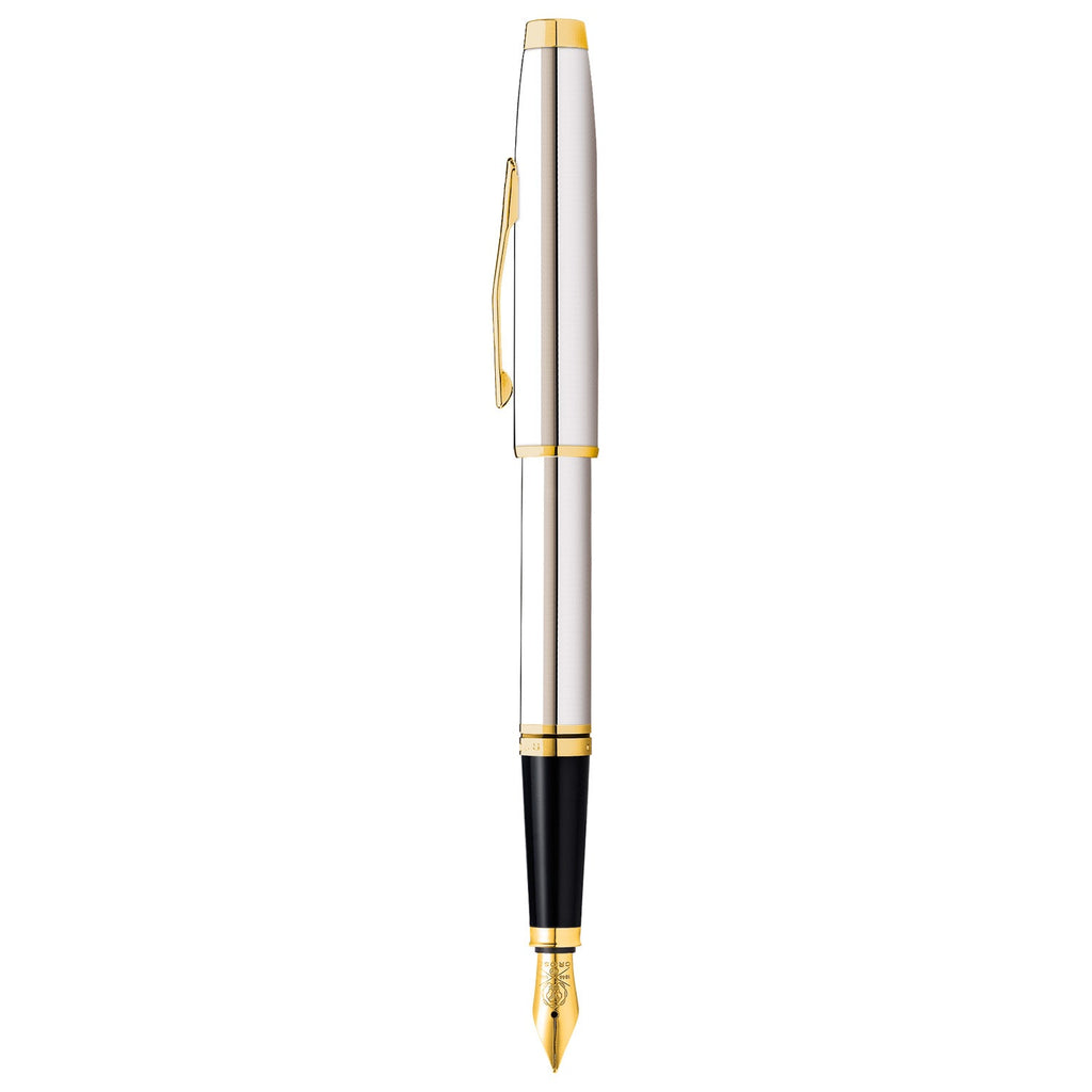 ross Coventry Chrome Gold Tone Trim Fountain Pen Fine Nib AT0666-2 - Image 4