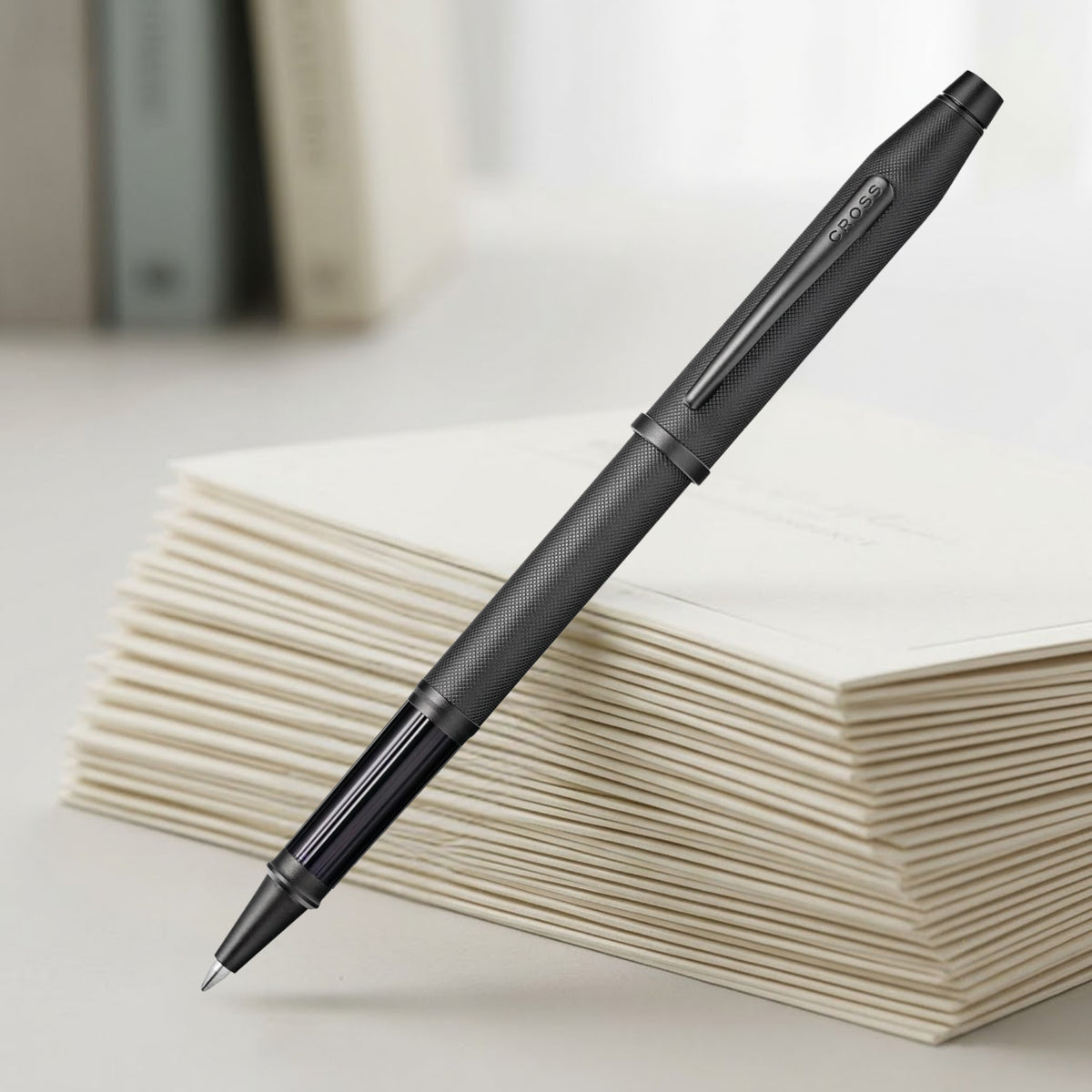 Cross Century II Black Micro Knurl PVD Roller Ball Pen AT0085-132