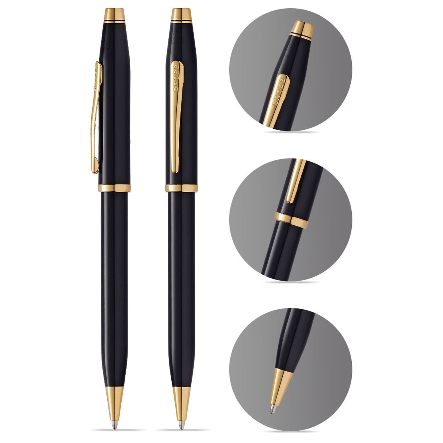 Cross Century II Black Lacquer GT Ballpoint Pen 412WG-1