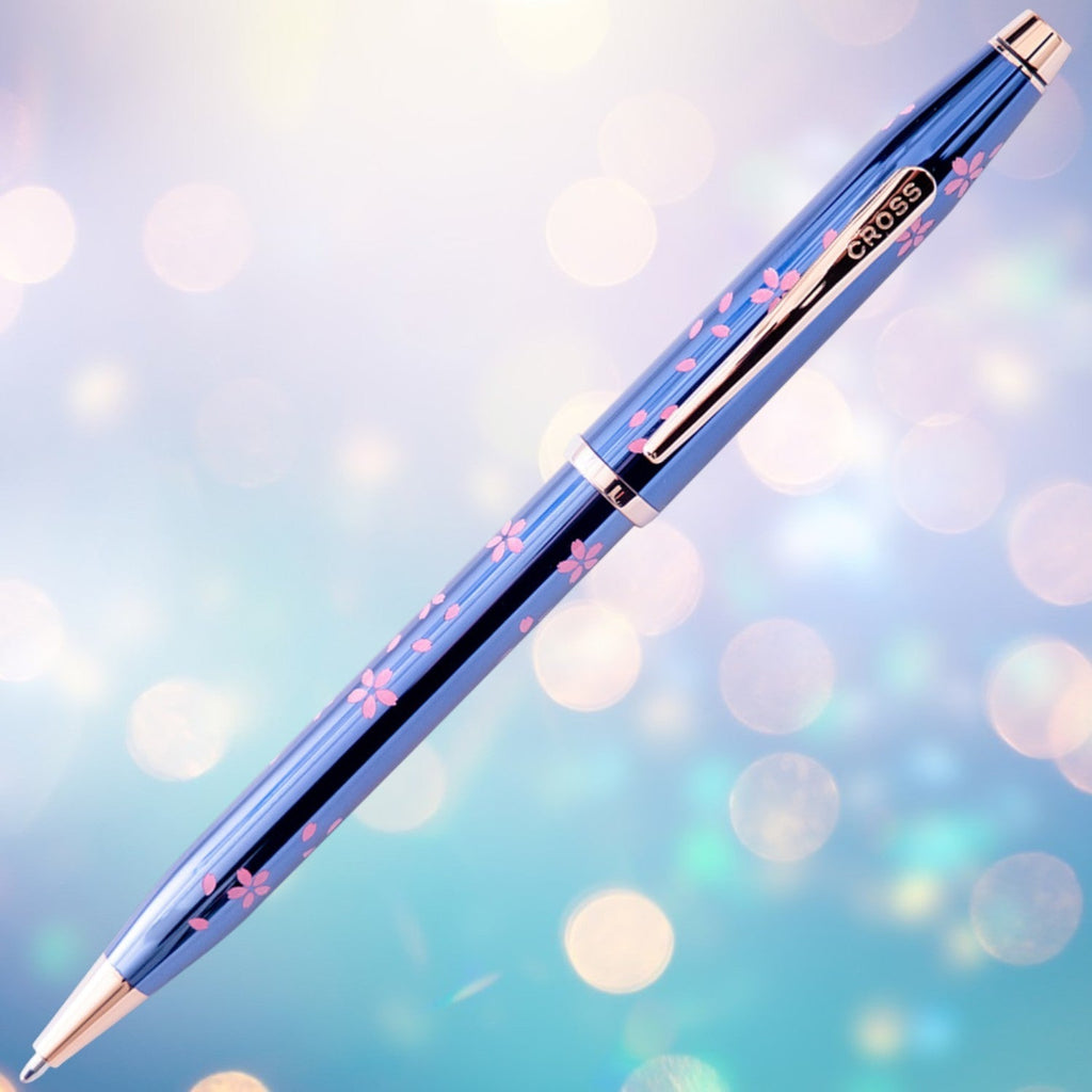 Cross Century II Cherry Blossom Transiucent Blue RGT Ballpoint Pen AT0082-163