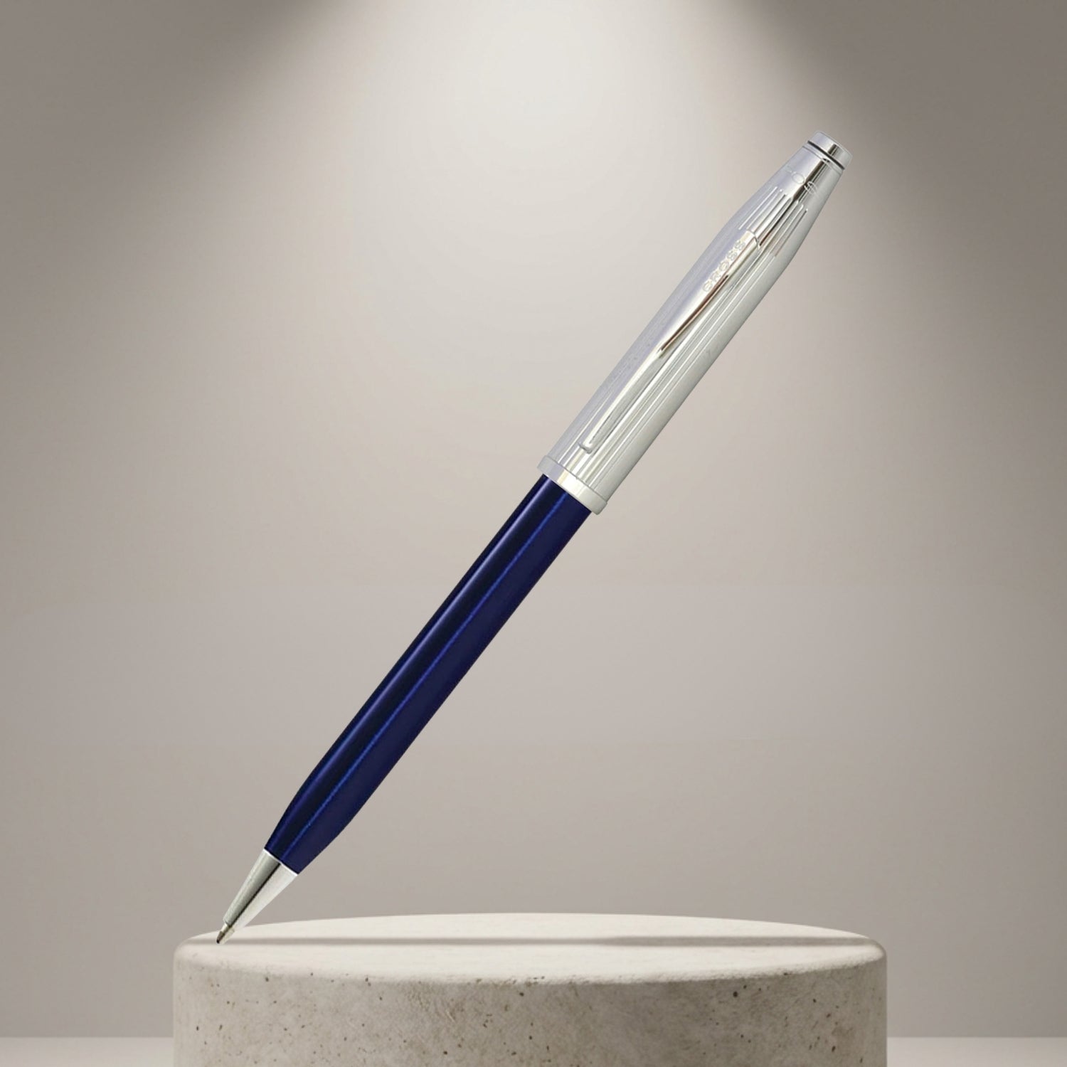 Cross Century II Chrome/Translucent Blue Lacquer CT Ballpoint Pen AT0082WG-41