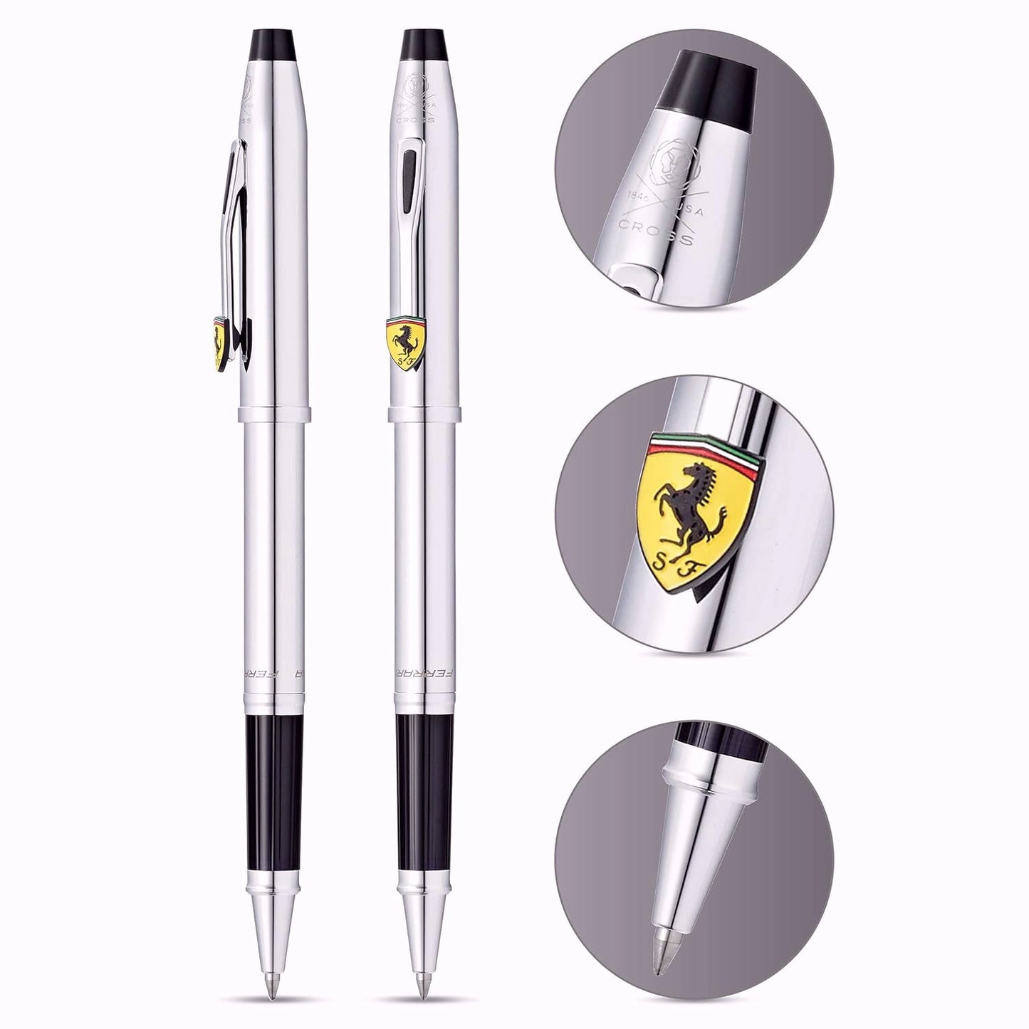 Cross Century II Ferrari Polished Chrome Roller Ball Pen FR0085-121