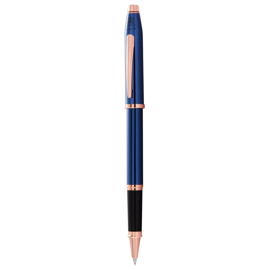 Cross Century II Translucent Cobalt Blue Lacquer With Rose Gold PVD Trims Rollerball Pen AT0085-138 - Image 2