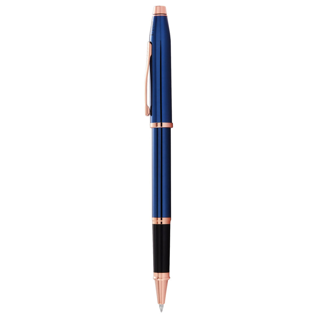 Cross Century II Translucent Cobalt Blue Lacquer With Rose Gold PVD Trims Rollerball Pen AT0085-138 - Image 3