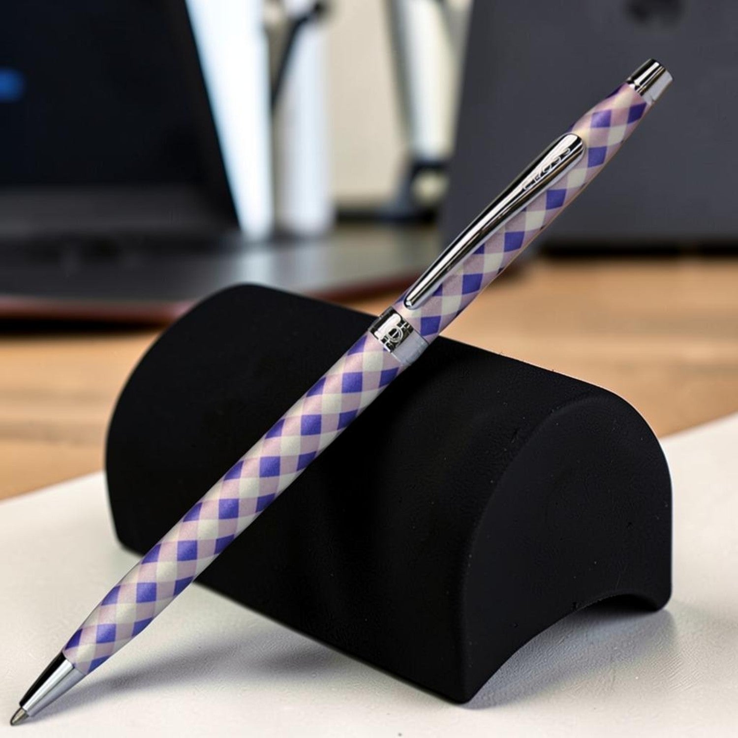 Cross Classic Century Gingham Violet CT Ballpoint Pen AT0082-68