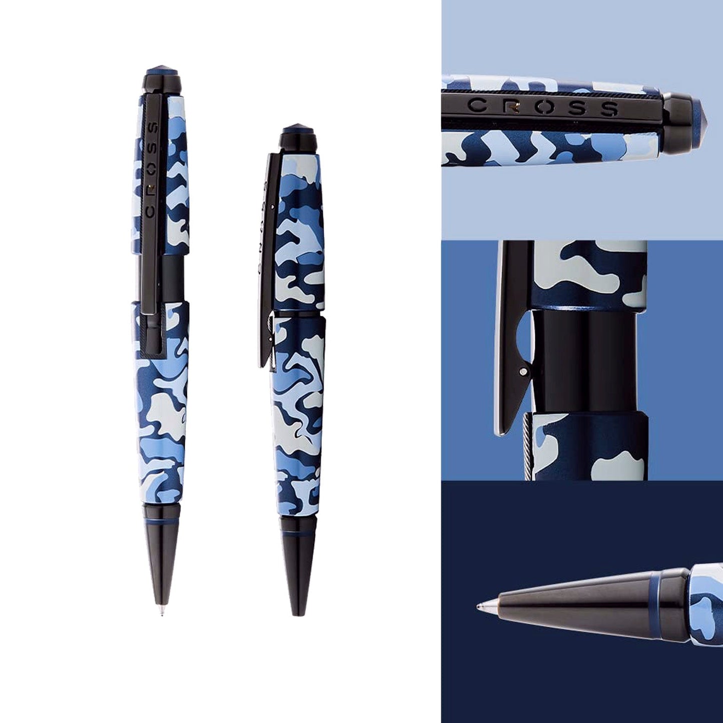 Cross Edge Blue Camo Roller Ball Pen AT0555-15