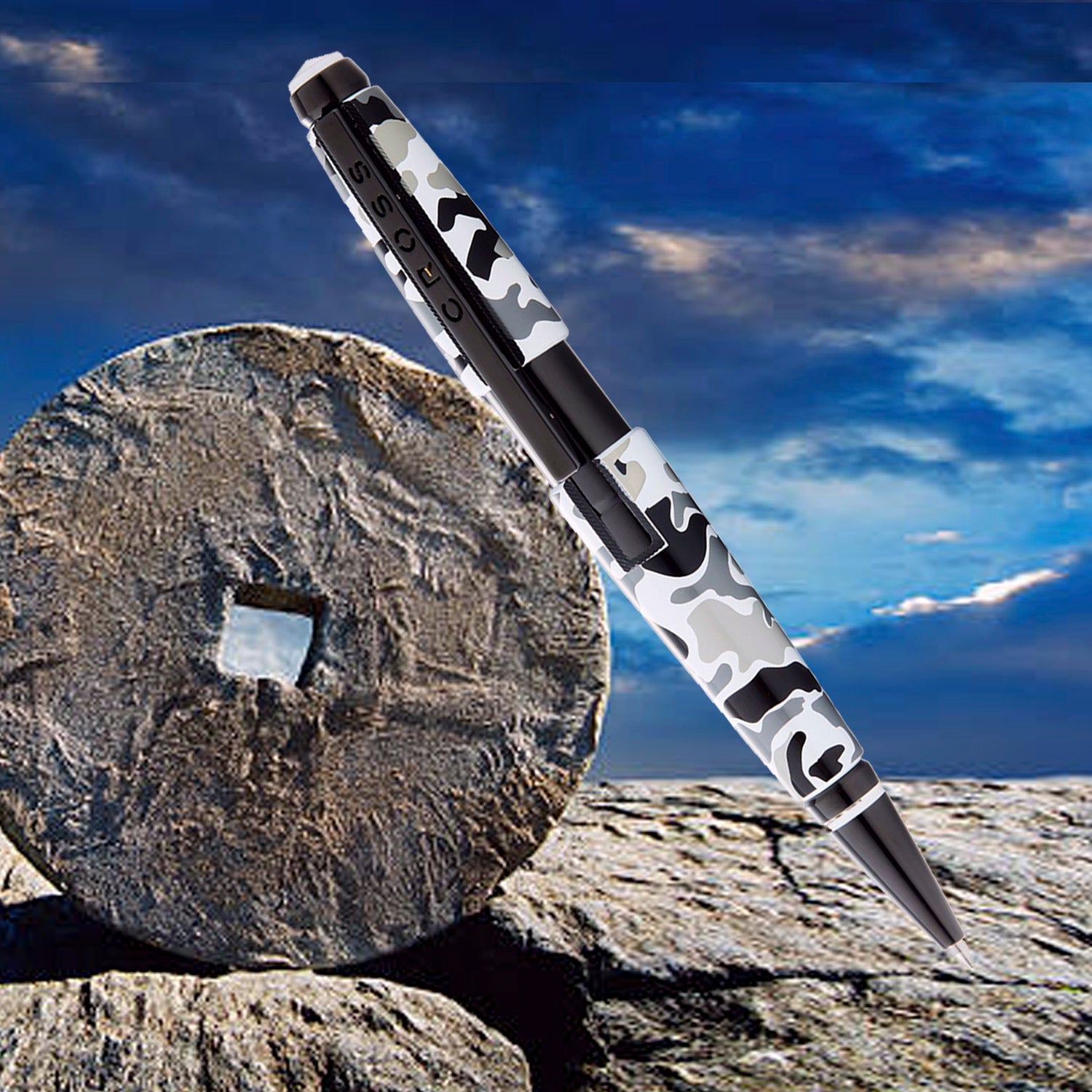 Cross Edge Grey Camo Roller Ball Pen AT0555-18