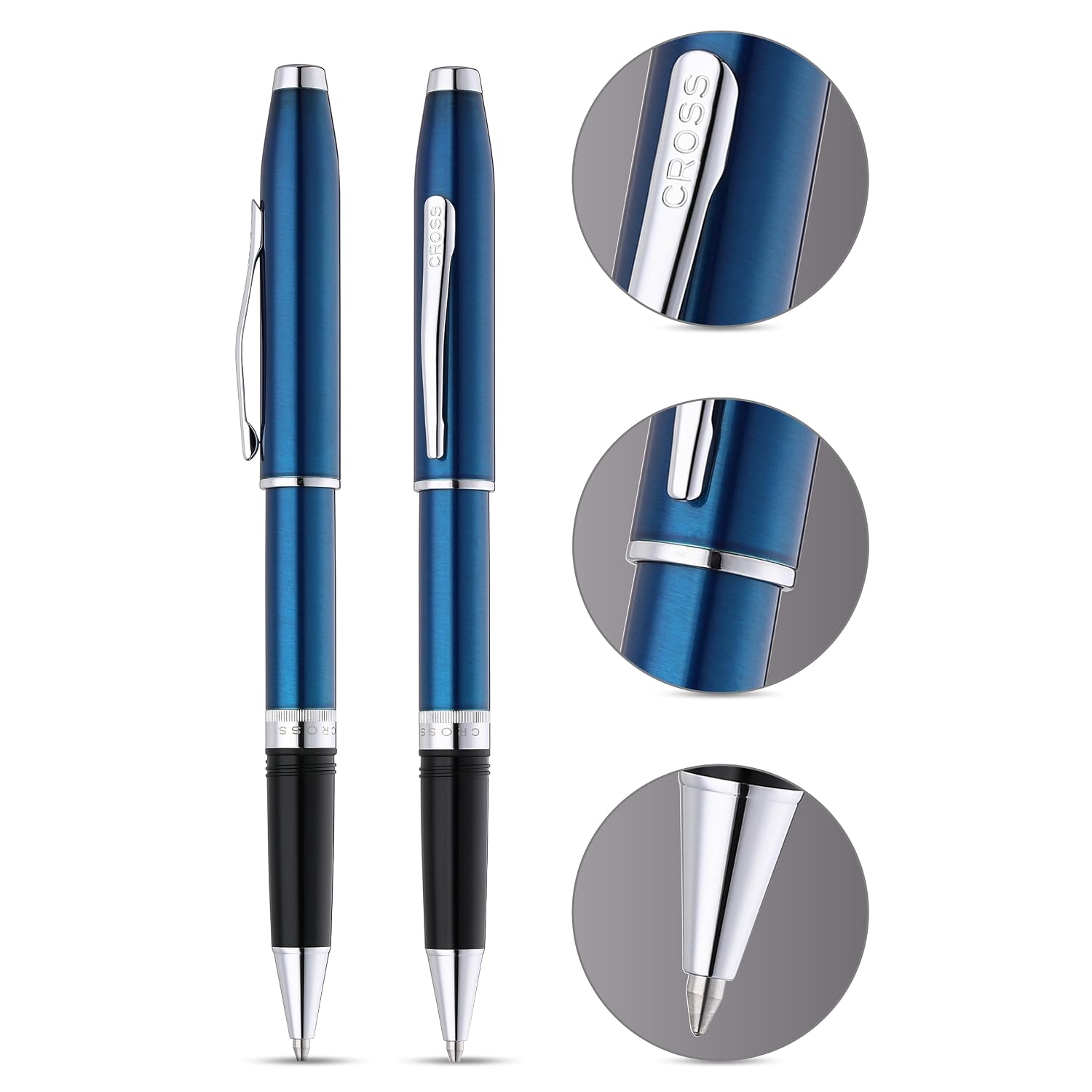 Cross Foundry Glossy Translucent Blue CT Roller Ball Pen AT0815-5