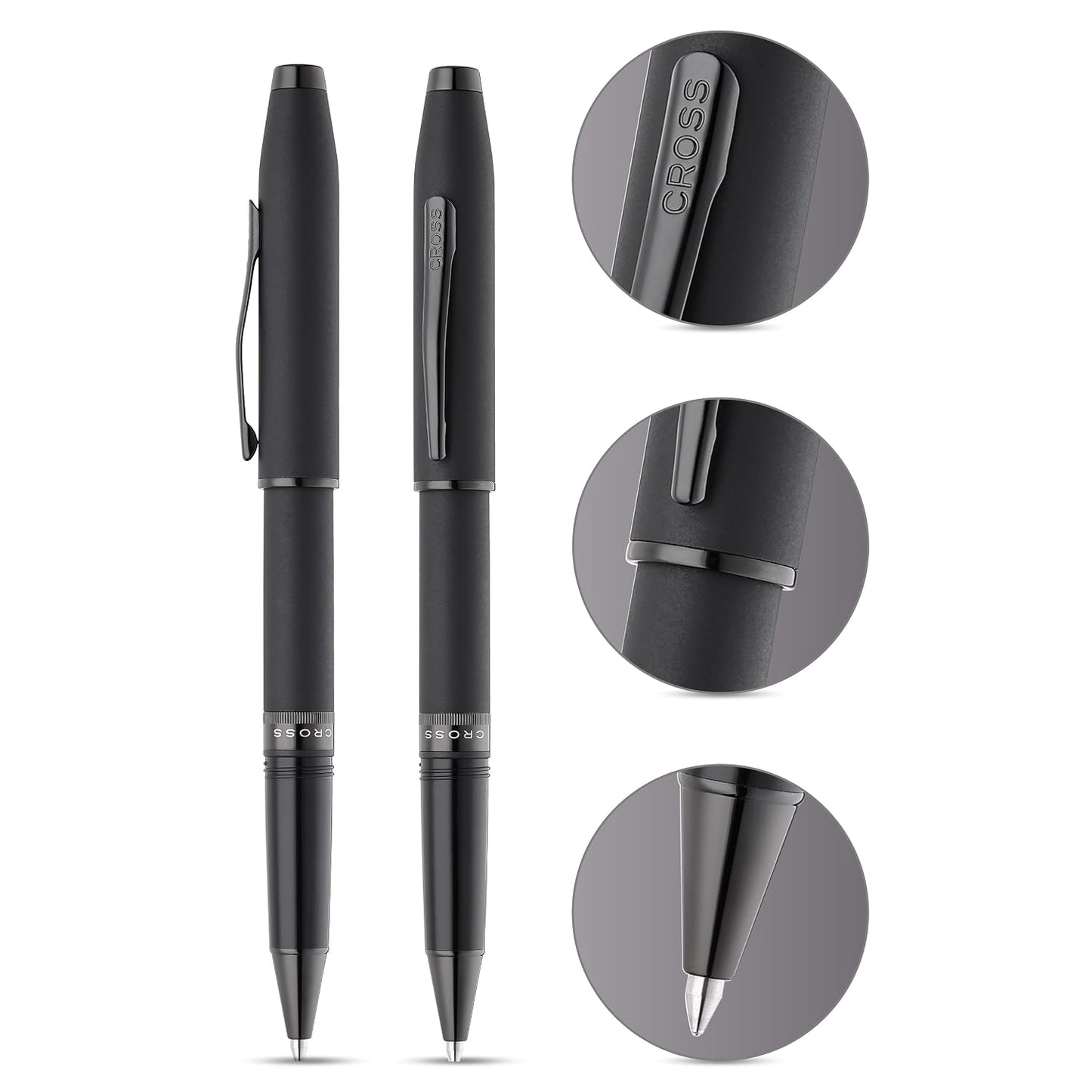 Cross Foundry Matte Black PVD Roller Ball Pen AT0815-4