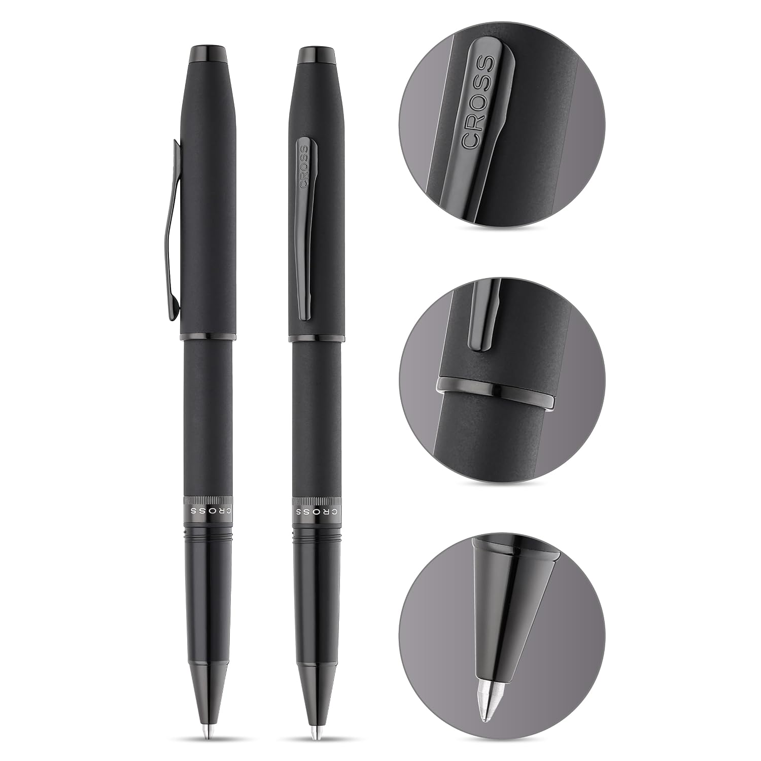 Cross Foundry Matte Black PVD Roller Ball Pen AT0815-4