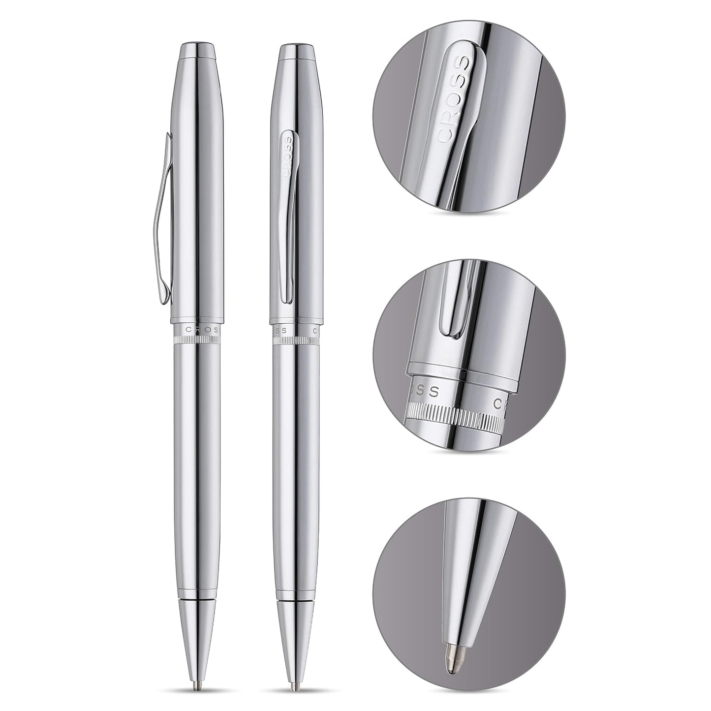 Cross Foundry Polished Chrome CT Ballpoint Pen AT0812-1