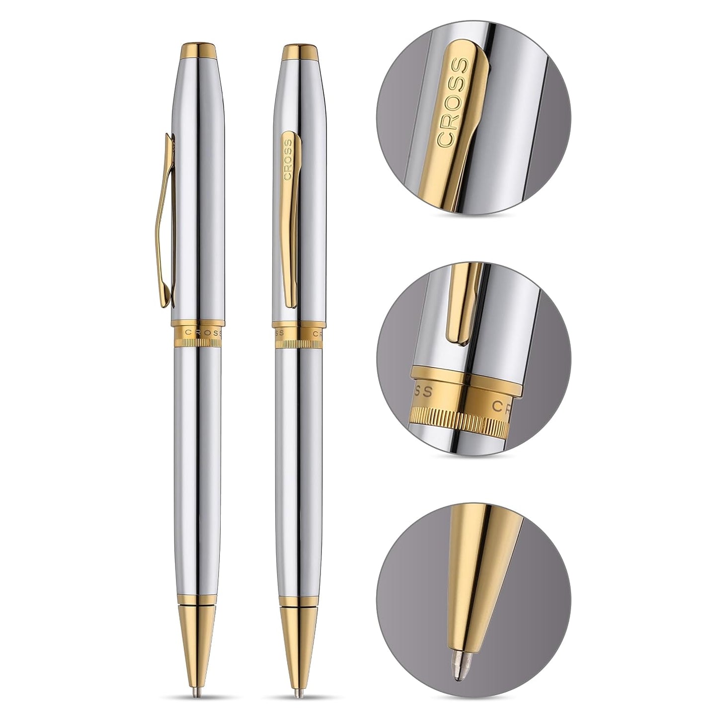 Cross Foundry Polished Chrome GT Ballpoint Pen AT0812-3