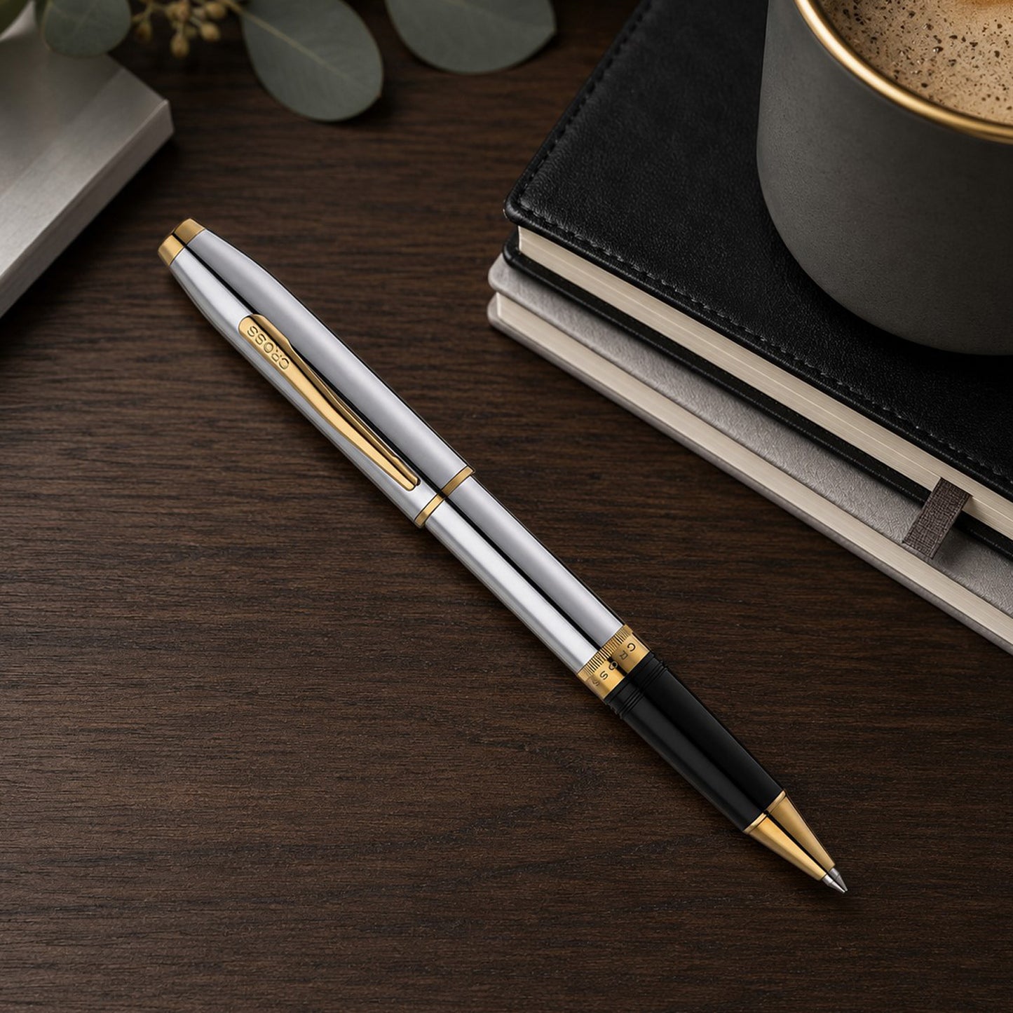 Cross Foundry Polished Chrome GT Roller Ball Pen AT0815-3