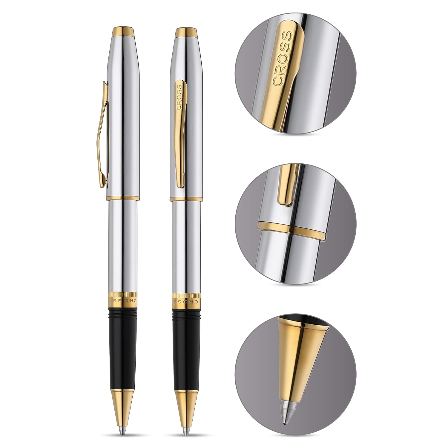 Cross Foundry Polished Chrome GT Roller Ball Pen AT0815-3