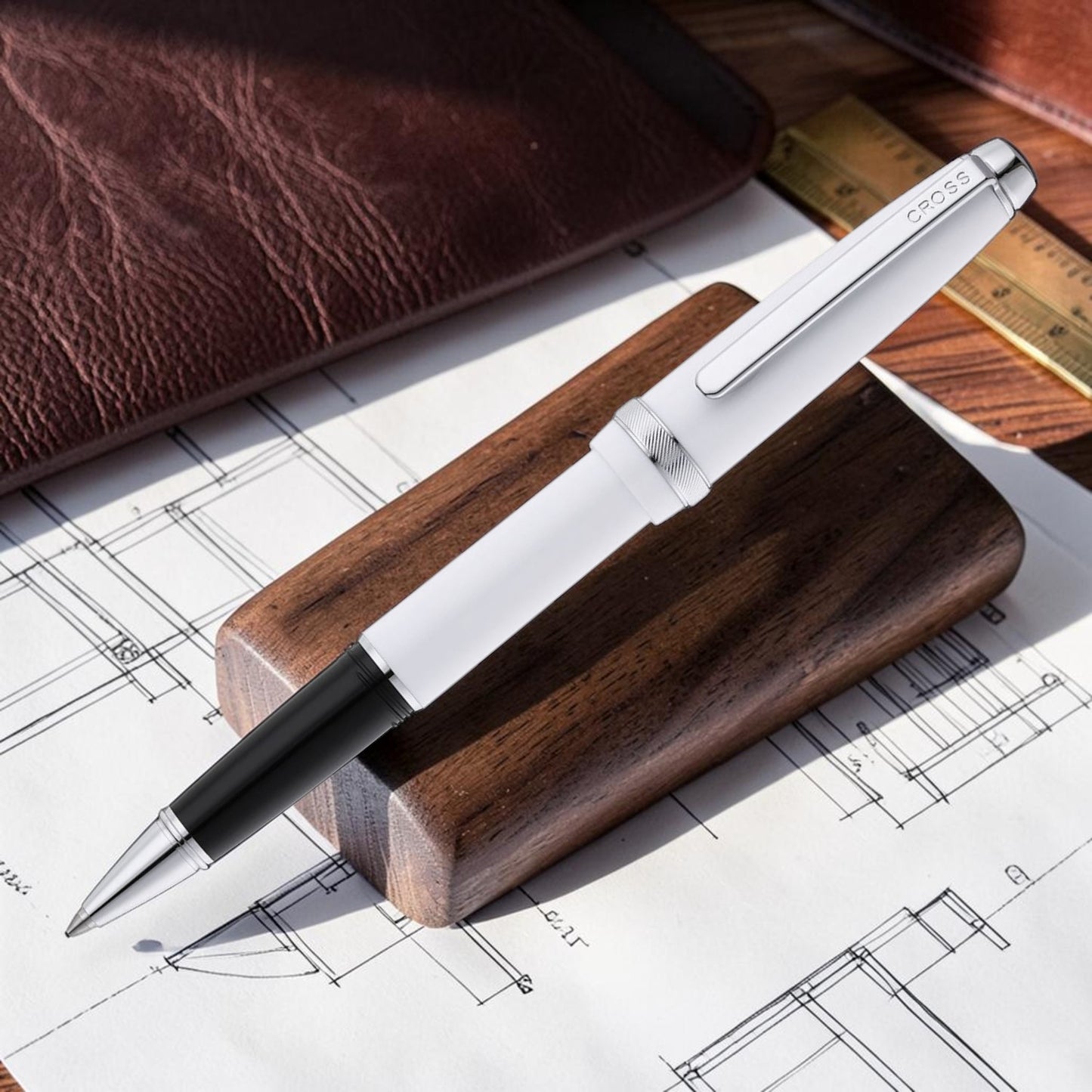 Cross Lume Porcelain White CT Roller Ball Pen AT0805-2