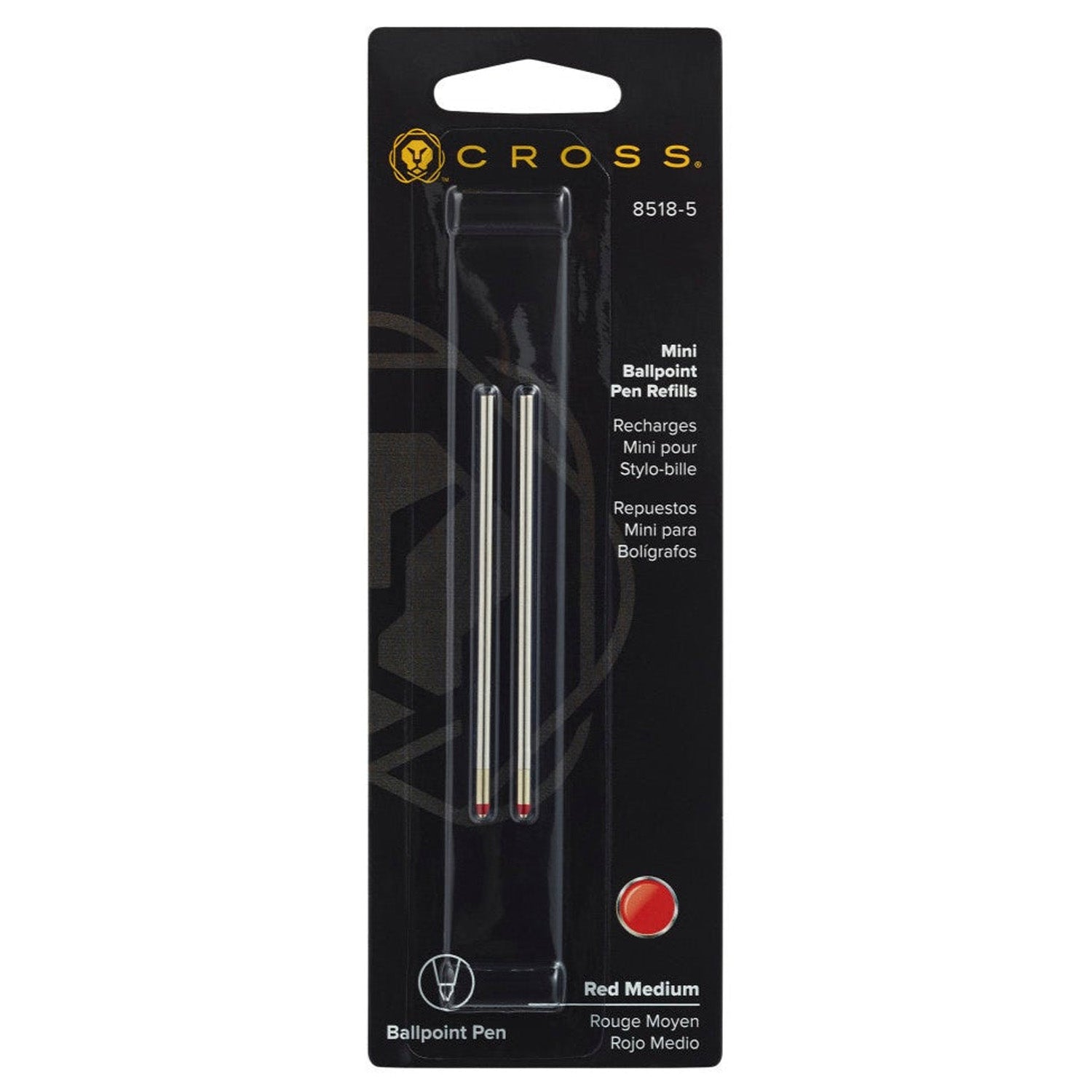 Cross Mini Ballpoint Pen Refill (Red - M - Pack of 2) 8518-5