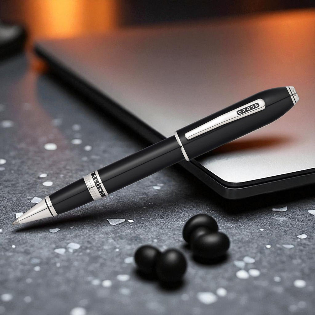 Cross Peerless 125 Black Lacquer CT Roller Ball Pen AT0705-1