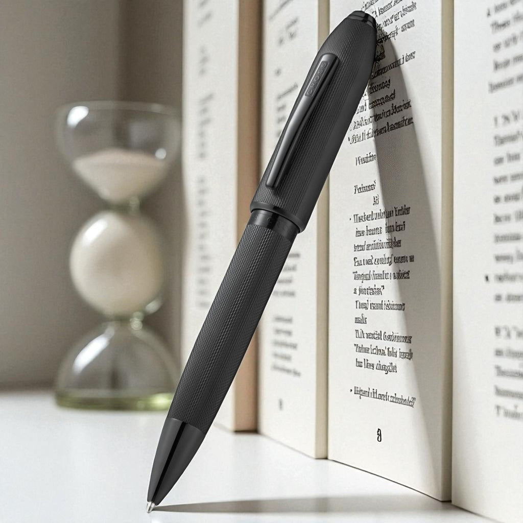 Cross Peerless 125 Polished Black PVD Ballpoint Pen AT0702-19