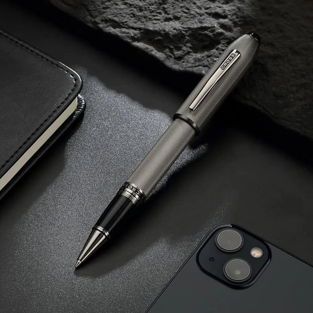 Cross Peerless 125 Polished Slate Gray PVD Roller Ball Pen AT0705-20