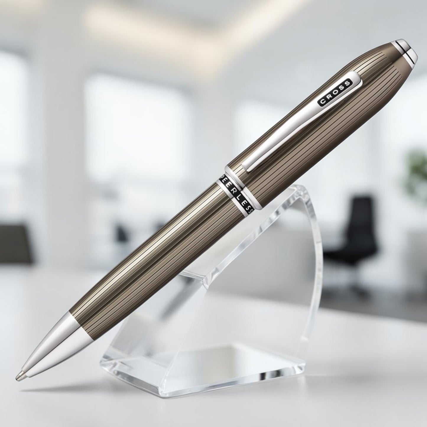 Cross Peerless 125 Translucent Titanium Gray CT Ballpoint Pen AT0702-13