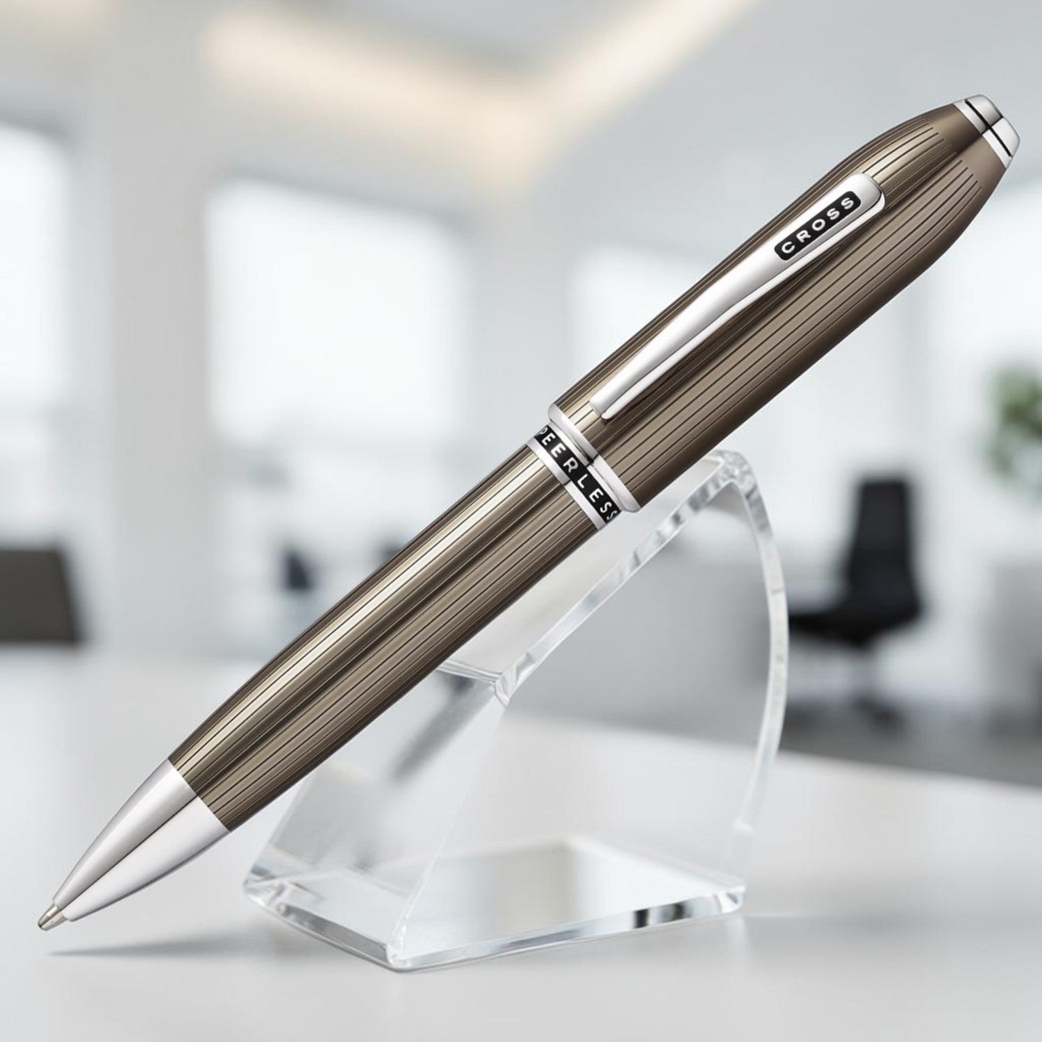 Cross Peerless 125 Translucent Titanium Gray CT Ballpoint Pen AT0702-13