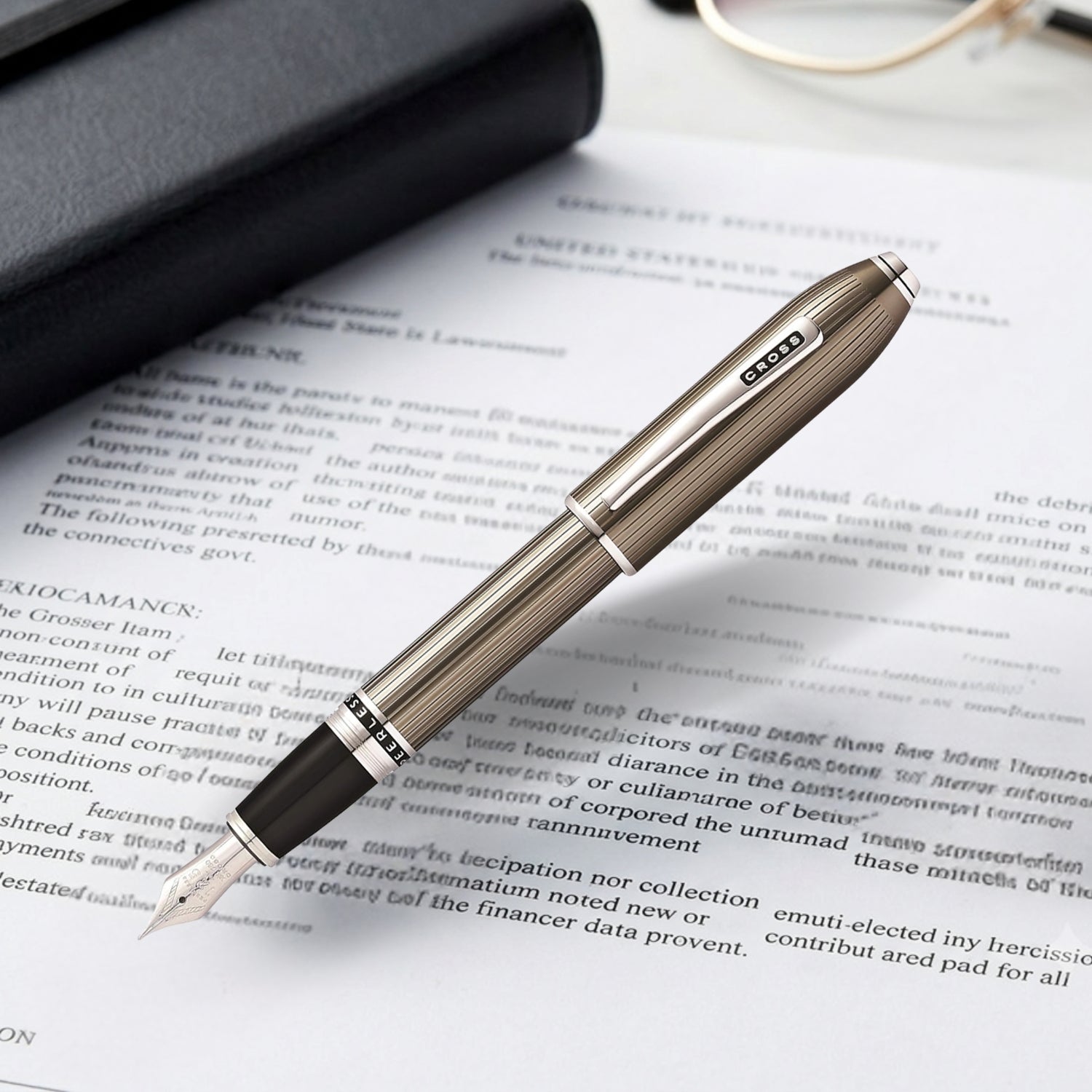 Cross Peerless 125 Translucent Titanium Gray CT Fountain Pen