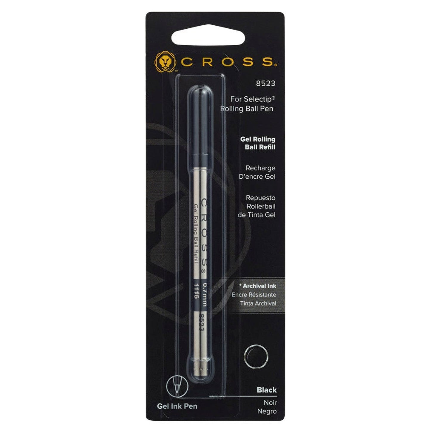 Cross Roller Ball Pen Refill (Black - M) 8523