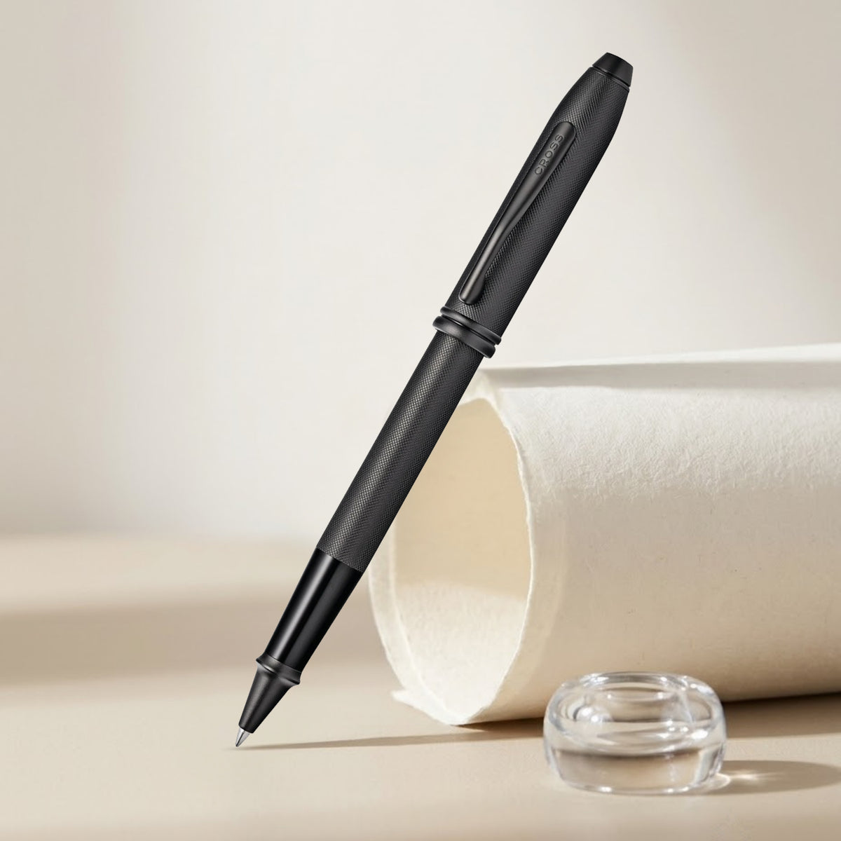 Cross Townsend Black Micro Knurl PVD Roller Ball Pen AT0045-62