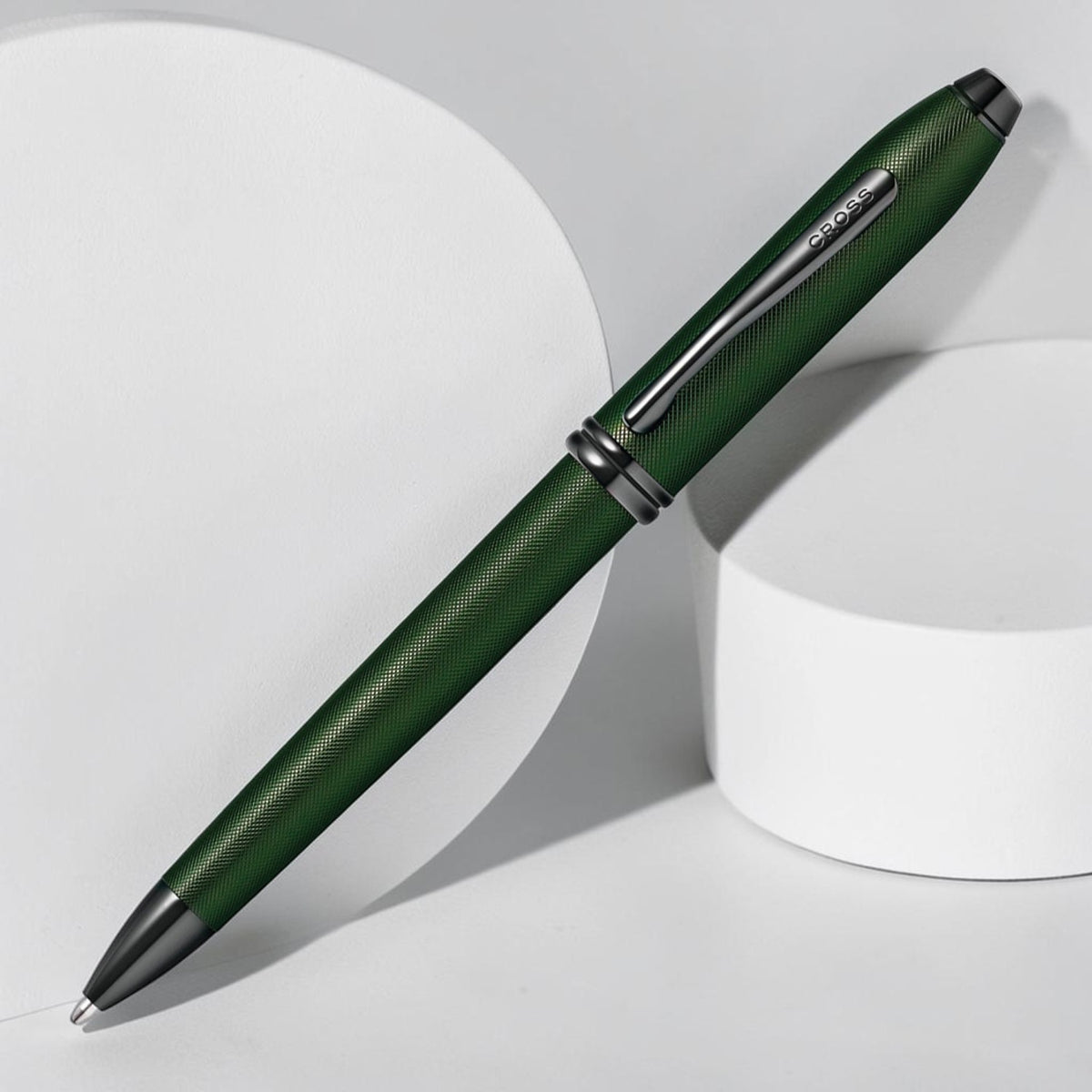 Cross Townsend Green Micro Knurl PVD Ballpoint Pen AT0042-63