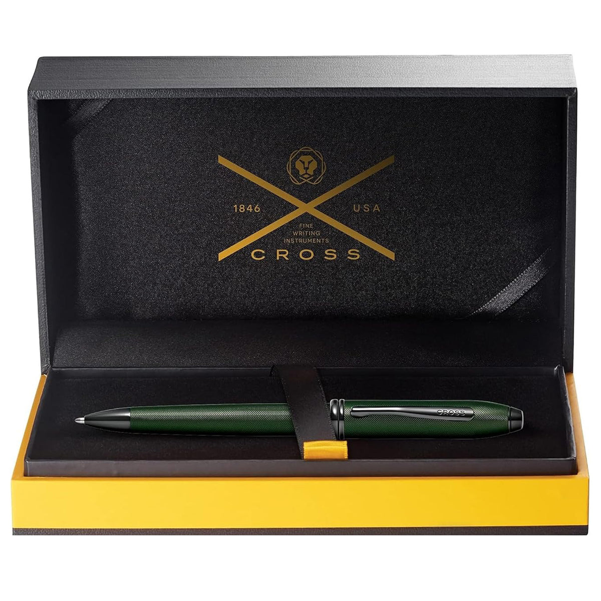 Cross Townsend Green Micro Knurl PVD Ballpoint Pen AT0042-63