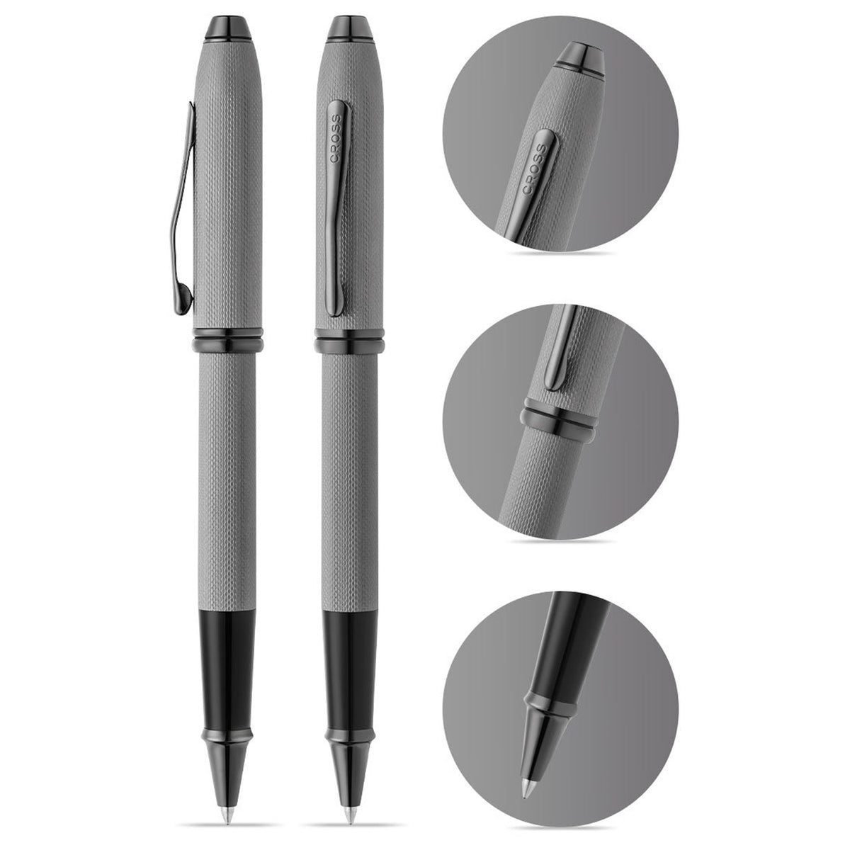Cross Townsend Polished Slate Gray PVD Roller Ball Pen AT0045-78